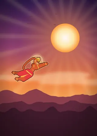 Bal Hanuman and the sun